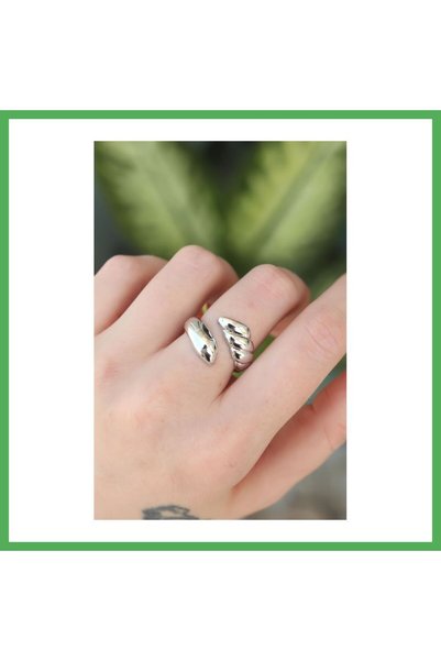 Nur store Çanta Brass Silver Color Adjustable Spiral Ring Bezoss