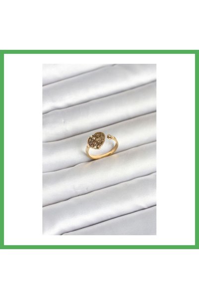Nur store Çanta 316L Steel Gold Color Model Women's Ring Bezoss