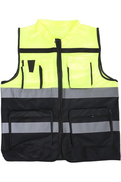 Fafeicy Dual Color Reflective Vest, High Visibility Work Vest with Zipper, fo...
