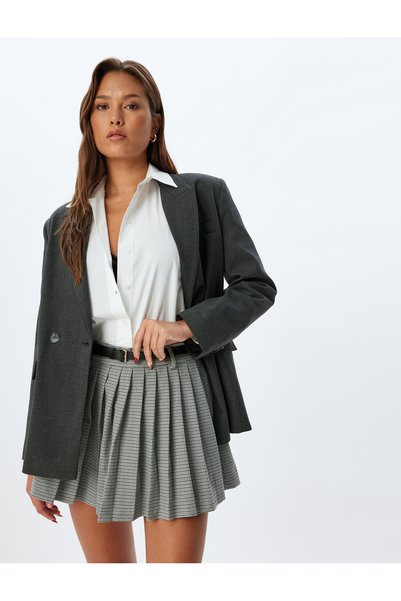 Koton Women Grey Checked Skirt