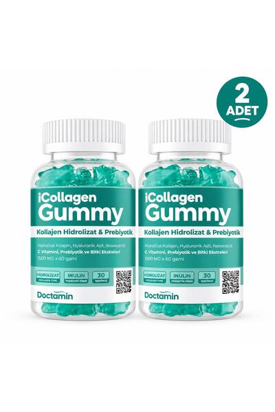 icollagen Gummies Jelibon Hidrolizat Kolajen & Prebiyotik 2 Kutu