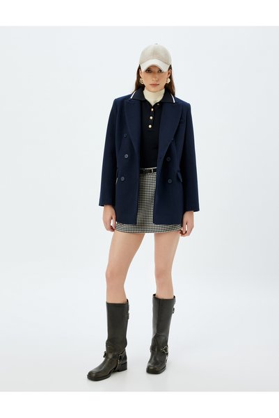 Koton Women Navy Checked Skirt