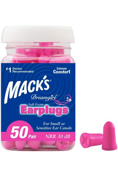 Mack's سدادات أذن ناعمة من الفوم من دريمجيرل، 50 زوج، وردية اللون - سدادات أذ...