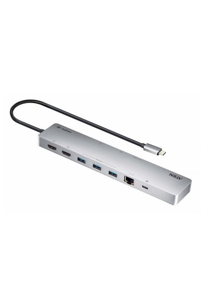 Aten UH3240-AT σταθμός σύνδεσης, USB Type-C, 100W, ασημί, 2 χρόνια