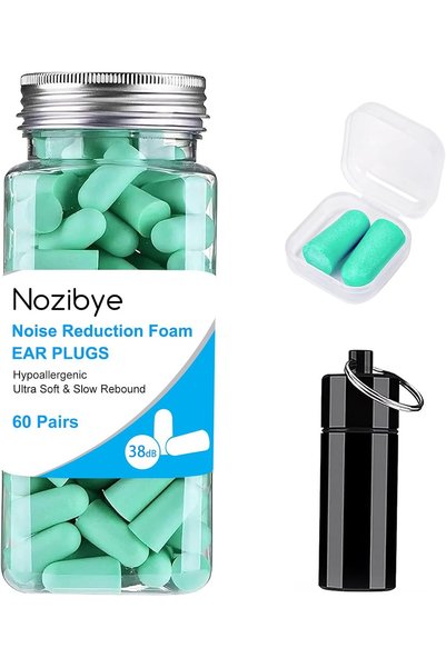 Nozibye 120 قطعة من سدادات الأذن الإسفنجية فائقة النعومة للنوم، سدادات أذن عا...