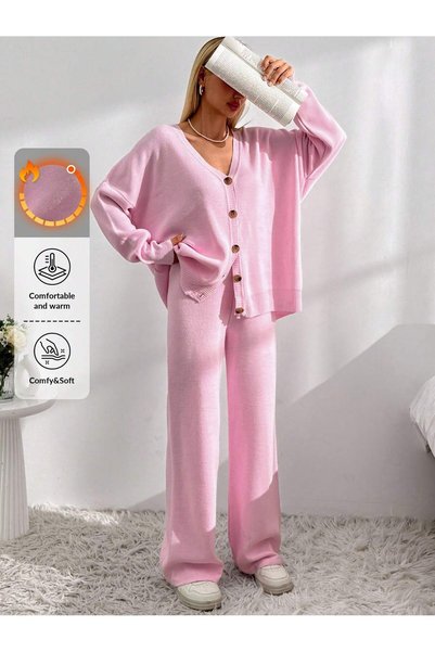 Abir pantaloni-cardigan tricotat set 2 piese [oversize]