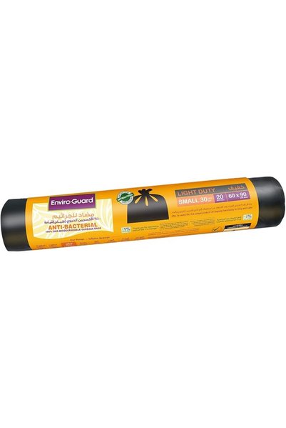 Enviro guard أكياس قمامة 20 قطعة، مقاس 60 سم × 90 سم، لون أسود