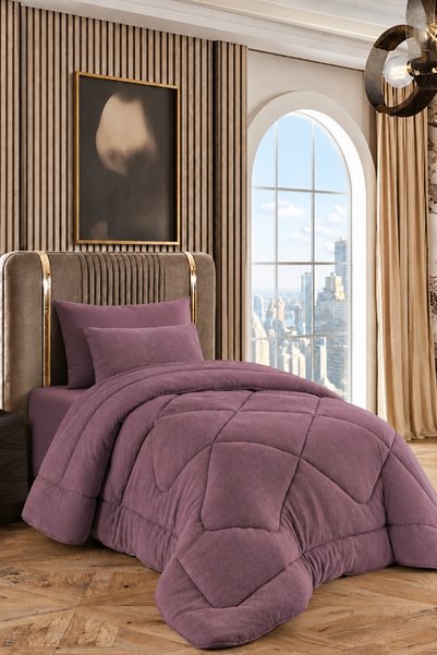 EBRUTESETTÜR Double-Sided Single Welsoft Quilt Plum