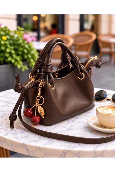 goreels Women's Crossbody Hand and Shoulder Bag with Knot Detail and Cherry C...