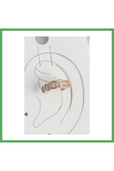 Nur store Çanta Brass Gold Color Zircon Stone Women's Cartilage Earrings Bezoss
