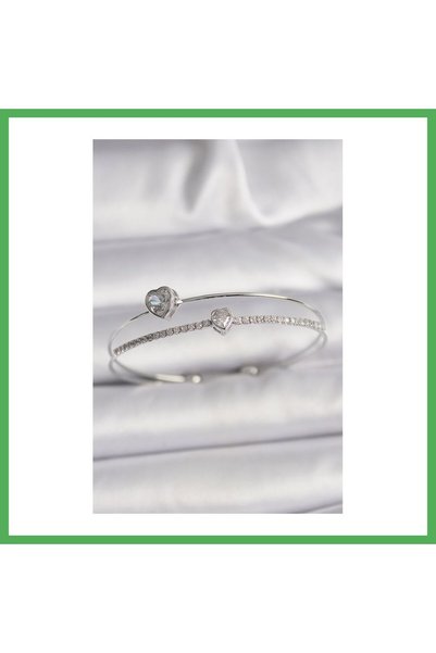 Nur store Çanta Brass Silver Color Zircon Stone Model Women's Bracelet Bezoss