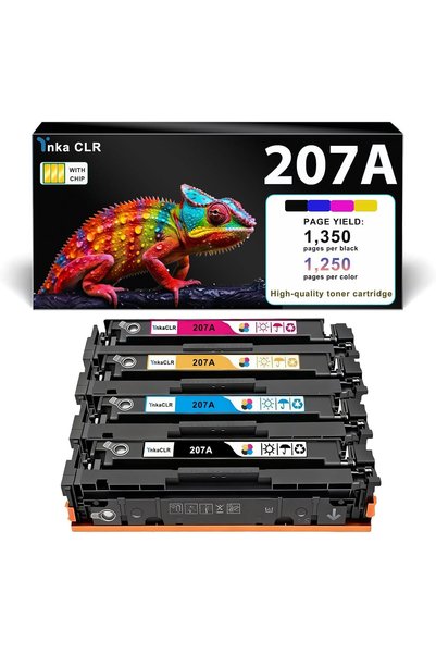 GENERAL خرطوشة حبر 207A W2210A W2211A W2212A W2213A مع شريحة لطابعات HP 207A ...