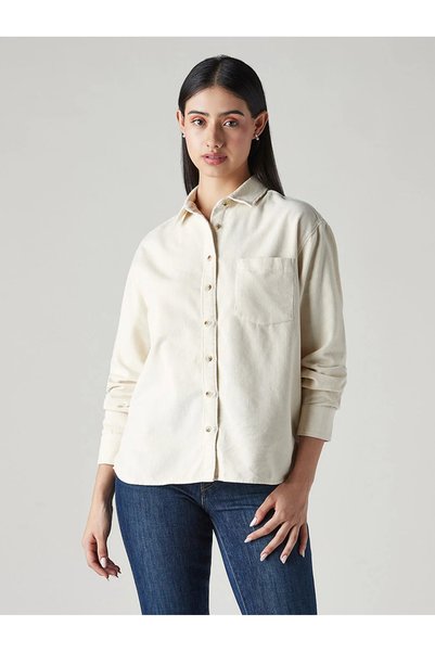 Levi's Levi'sKadınlar için Düz Renk, Rahat Kesimli Kadife Gömlek 006C1-0021
