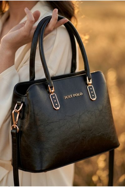 Just Polo Stylish Shoulder and Hand Bag with Gold Detail, Long Strap, Daily U...