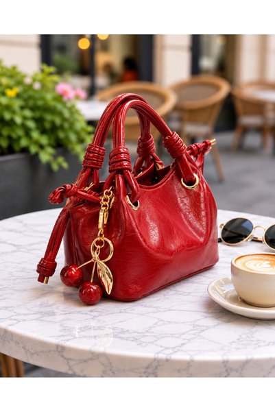 goreels Women's Crossbody Hand and Shoulder Bag with Knot Detail and Cherry C...