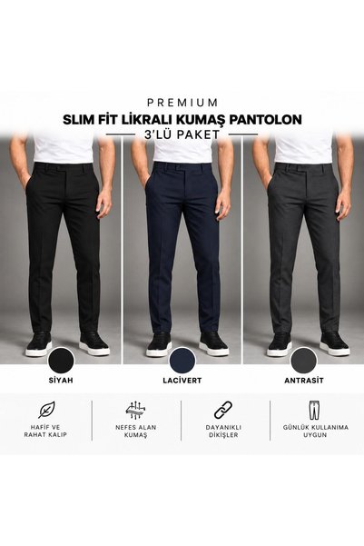 BASEL.CO A Quality Lycra Slim Fit Fabric Trousers