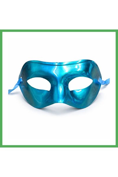 Nur store Çanta Metalized Shiny Party Mask Turquoise Blue Color 16X7 cm Bezoss
