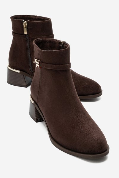 LuviShoes Premy Brown Suede Buckle Women's Boots