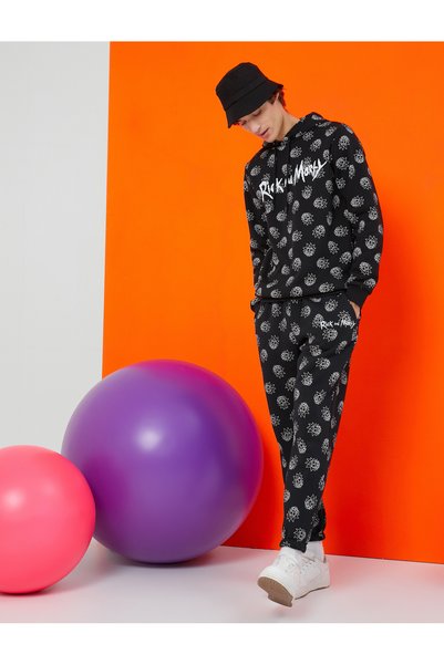 Koton Men Black Graphic Print Joggers