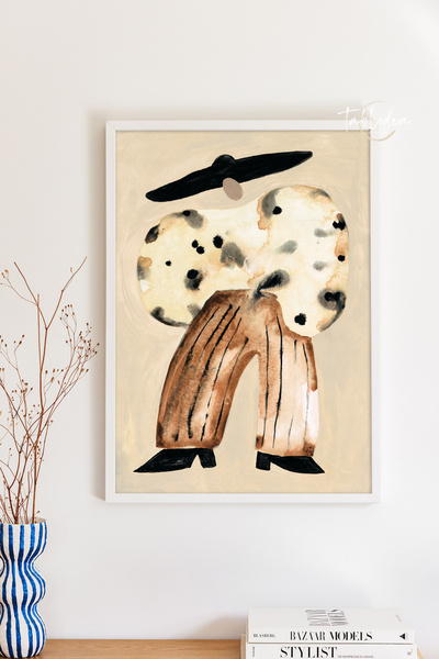 tablodea Cody Abstract Western Painting – Premium Printed Natural Wood Framed...