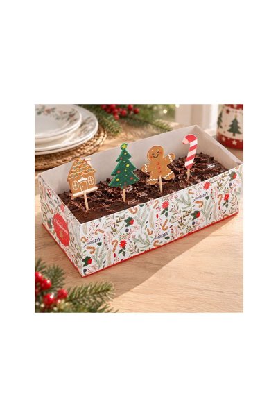 Jumbo Cutie Decorativa de Craciun pentru Chec cu Accesorii 30x12x8cm