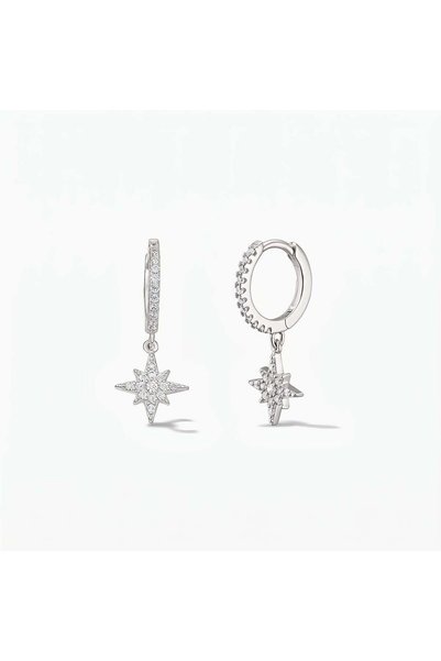 Indira Jewelry Cercei din argint North Star - Zirconiu