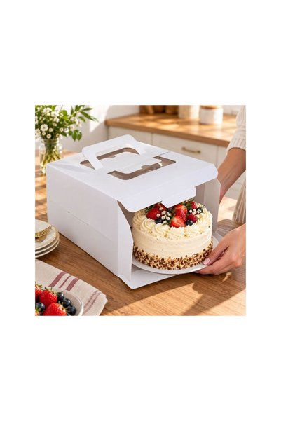 Jumbo Χάρτινο κουτί τούρτας με λαβή 25x25x15εκ.
