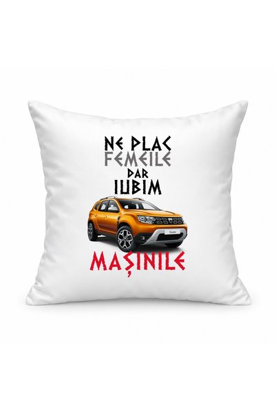 Fabricacucadouri.ro Pernă personalizată Ne plac femeile dar iubim masinile, d...
