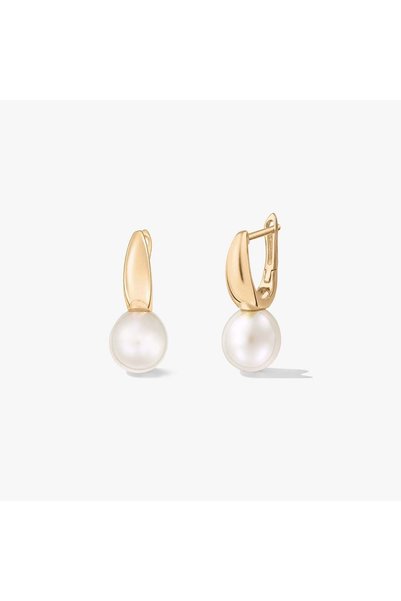 Indira Jewelry Cercei din argint Golden Madeleine - Perle de Cultură