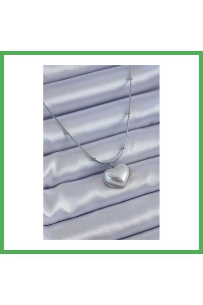 Nur store Çanta 316L Steel Silver Color Pearl Model Minimal Ball Detail Women...