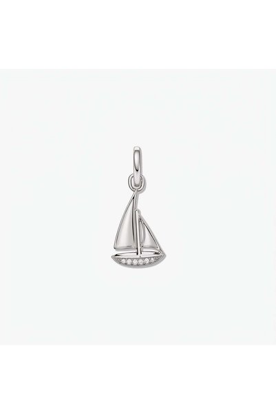 Indira Jewelry Ασημένιο Μενταγιόν Πλοίου - Ζιρκόνιο