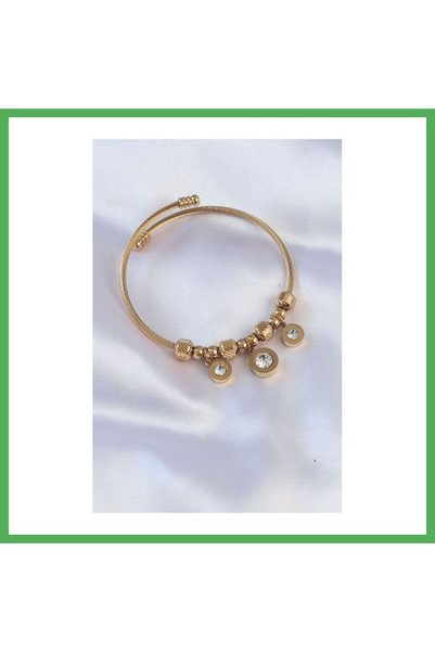 Nur store Çanta 316L Steel Gold Color Zircon Stone Model Charm Bracelet Bezoss