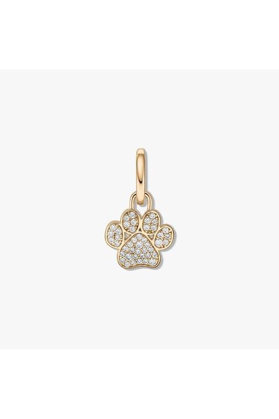 Indira Jewelry Χρυσό Πόδι ασημένιο μενταγιόν - Ζιργκόν