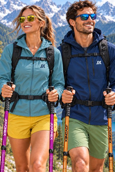 JOVONEX TREKKING/TRAIL/YÜRÜYÜŞ/HIKING BATONU (KIRMIZI) ÇİFTLİ-HEDİYELİ
