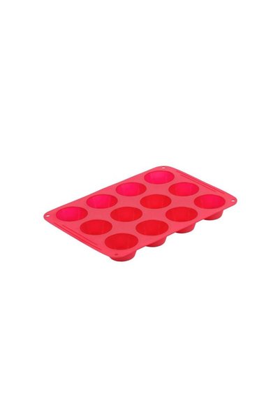 Jumbo Forma din Silicon Rosu pentru 12 Briose 34x24cm