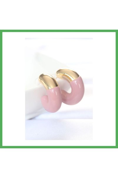 Nur store Çanta Ccb Dried Rose Gold Double Color Earrings Bezoss
