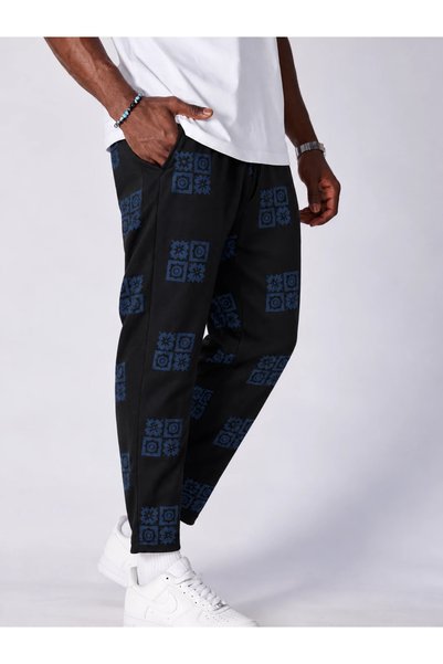 FıttingRoom Patterned Trousers with Elastic Waist