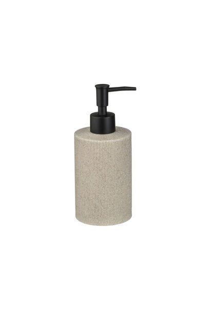 Jumbo Dozator din Polyresin Bej cu Dungi Reliefate pentru Sapun Lichid 350ml