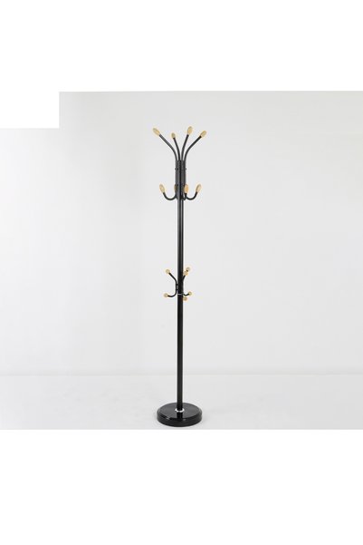 IN HOME STORE علاقة ملابس معدنية قائمة بتصميم عصري - لون أسود