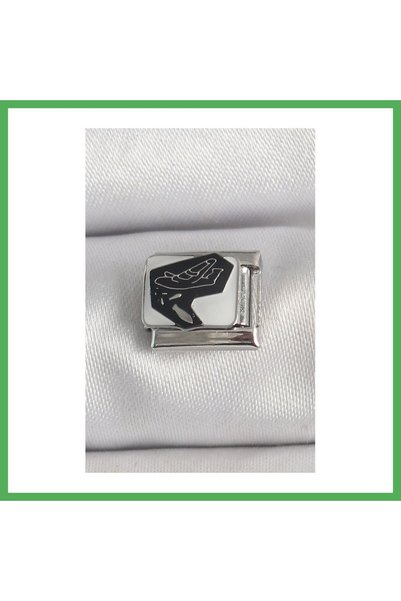 Nur store Çanta 316L Steel Silver Color White Black Airplane Engraved Portrai...