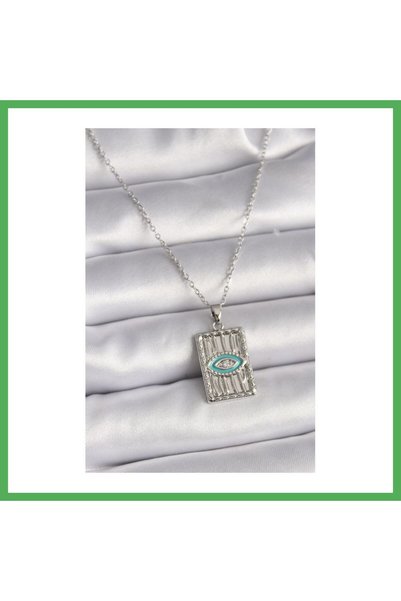Nur store Çanta 316L Steel Silver Color Chain Eye Embroidered Medallion Model...
