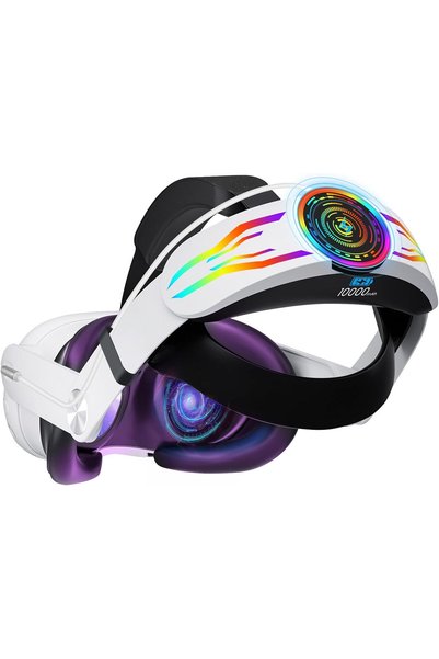 GEEKERA حزام رأس لـ Meta Quest 3/Quest 3S، بطارية 10000 مللي أمبير لـ Oculus ...