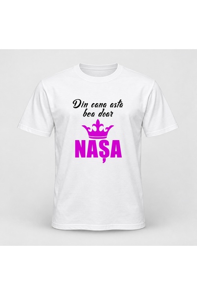 Fabricacucadouri.ro Tricou personalizat Din cana asta bea doar nasa, model co...