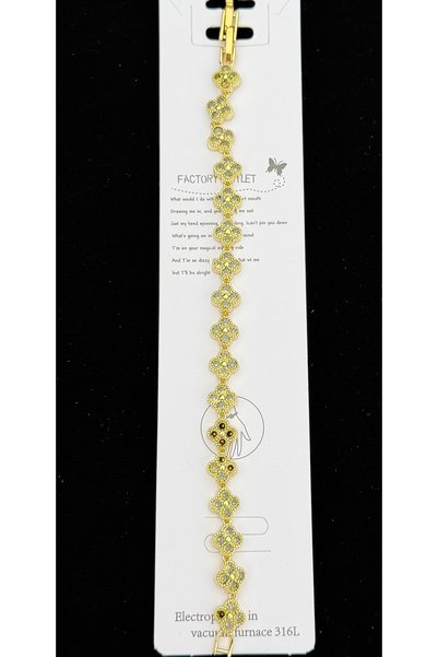 FREE PALACE Xuping Stone Embellished Vintage Flower / Clover Motif Elegant Br...