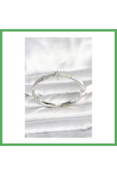 Nur store Çanta سوار نسائي من النحاس الفضي اللون على شكل نجمة القطب من BEZOSS