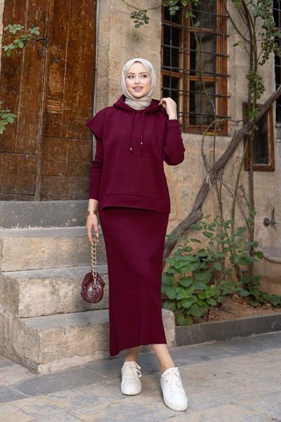 Hazamoda Elf Croplu Dress Burgundy