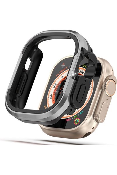 KASTWAVE Matte Metal Case Compatible with Apple Watch Ultra 49mm, Dual-Layer ...