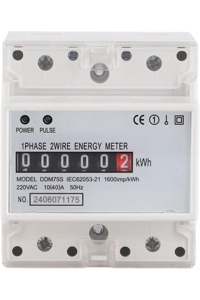 ELECDON عداد كهرباء رقمي أحادي الطور - شاشة LED بـ 4 منافذ مع شاشة LCD، مقياس...