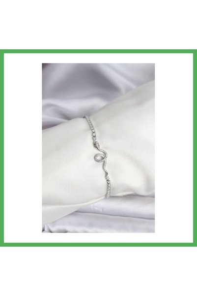 Nur store Çanta سوار نسائي من النحاس الفضي اللون مرصع بحجر الزركون على شكل ثع...