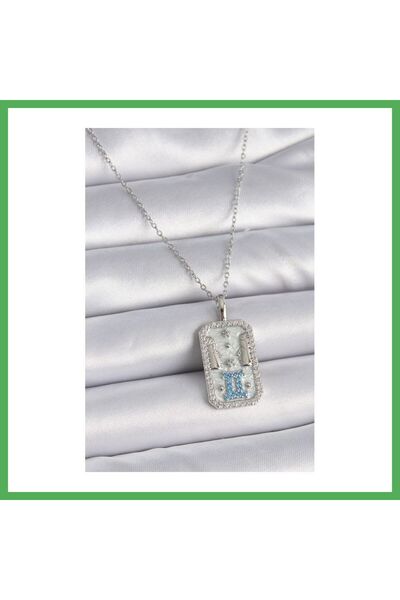 Nur store Çanta 316L Steel Silver Color Chain Gemini Zodiac Sign Zircon Stone...